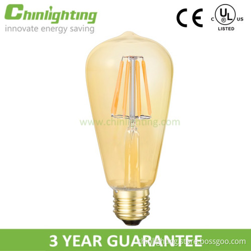 UL listed S21 ST64 Edison bulb led filament E26 dimmable led Bulb